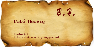 Bakó Hedvig névjegykártya